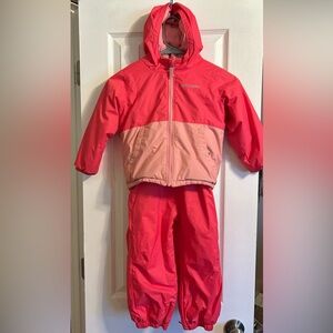 Columbia Kids Two-Tone Pink Winter Coat and Snow Pants Set 4T